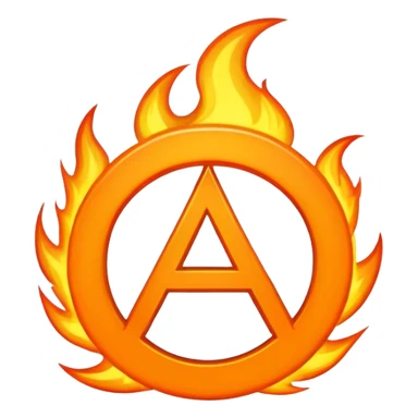 Flaming Anarchy Symbol sticker