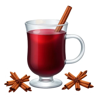 mulled wine in glass cup without straw sticker