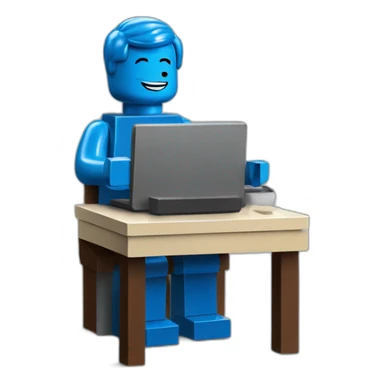 lego man working remotely sticker