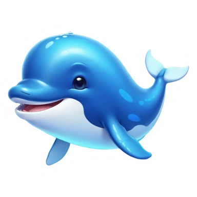 Cinematic Cute Humpback Whale Portrait Emoji, Head tilted playfully and inquisitively, featuring a softly rounded body with bright, sparkling eyes and an adorably expressive mouth, Simplified yet irresistibly adorable features, highly detailed, glowing with a warm, ocean-blue glow, high shine, affectionate and gentle, stylized with a touch of whimsical aquatic charm, soft glowing outline, capturing the essence of a friendly and endearing whale that seems as if it could sing its way into your heart! sticker