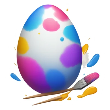 colorful egg with paint brush strokes sticker