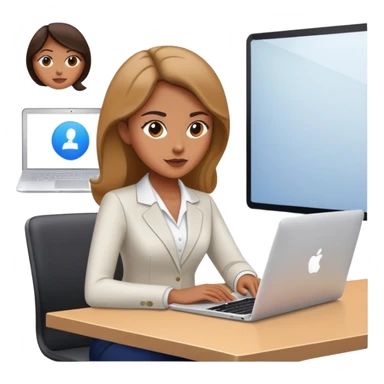 Business meeting online macbook woman sticker