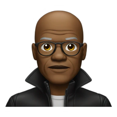 bald samuel l jackson in leather coat sticker