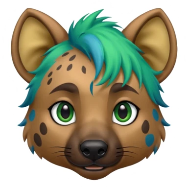 hyena with blue and green hair sticker