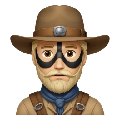 A blonde western man from America 1899 wild west with a hat and beard should look like a robber sticker