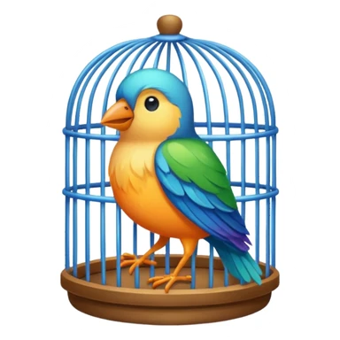 bird in cage sticker