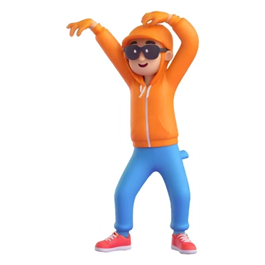 character dabbing, expressive and fun sticker