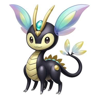 Shiny glossy melanistic oily pastel white bright Meloetta-Giratina-Noibat-Pokémon-Fakémon-fusion-hybrid-creature sticker