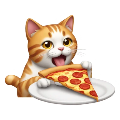 a cat eating pizza sticker