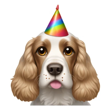 cocker spaniel with party hat sticker