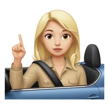 girl in car selfie middle finger sticker