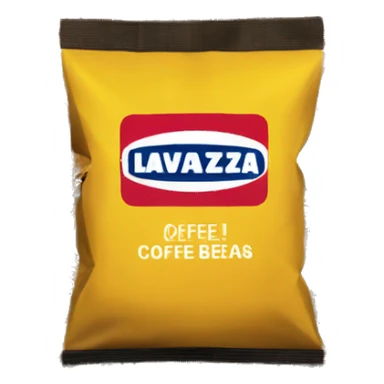 Lavazza yellow bag of coffee beans sticker