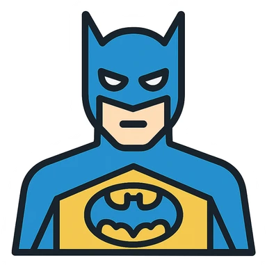 Batman icon, stylized with sharp lines and geometric shapes, modern look sticker