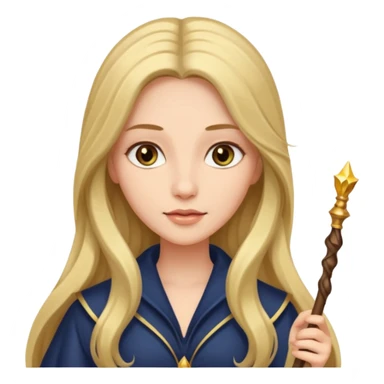 woman with long hair and a wand sticker