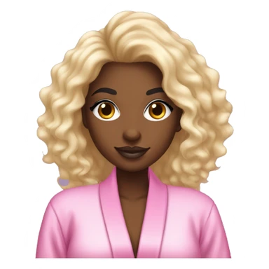 A black girl with Victoria secret like bombshell hair with a Victoria secret robe on  sticker