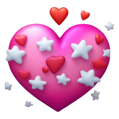 Create a custom emoji that combines the explosion shape of 💫 with the heart shape and pink/red gradient color of 🩷. The design should be modern, playful, and bold. Think of a heart-shaped burst of energy sticker