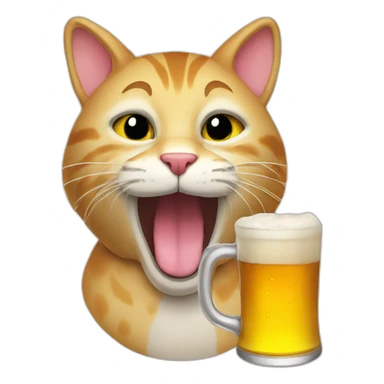 Cat drink beer sticker