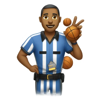 Gold and blue bloodhoundas a basketball referee.  sticker