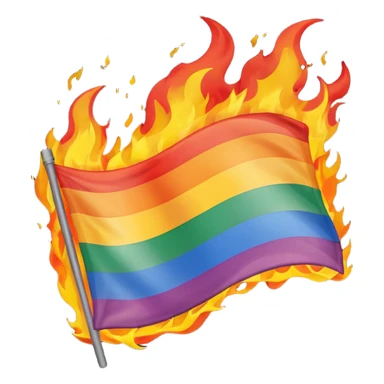 destroyed by fire lgbt flag  sticker