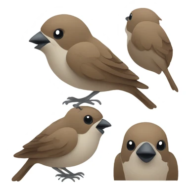 head of cute sparrow with a simple and flat design sticker