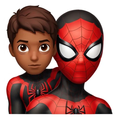 miles morales with spiderman mask sticker