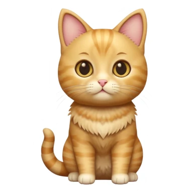 A 3D cartoon golden tabby Munchkin cat with short legs, wide eyes, and warm fur pattern, cinematic lighting, Memoji-style rendering.. full body or half body. sticker