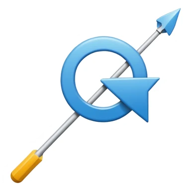 Quiero que hagas un círculo azul y con una flechita en el medio blanca sticker