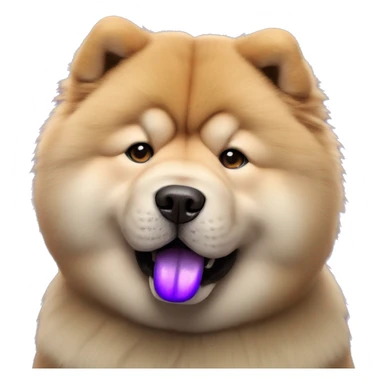 Chow chow with purple tongue, photorealistic 4k sticker