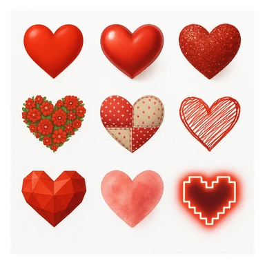 show more heart styles sticker