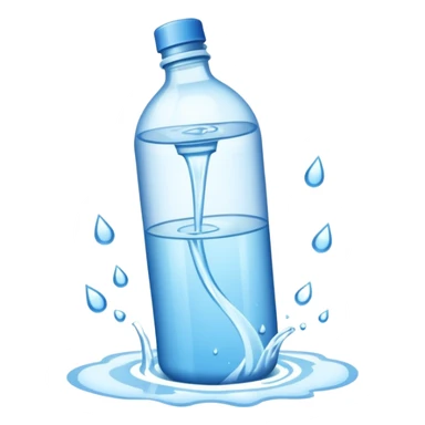 bottle of water being spilled sticker