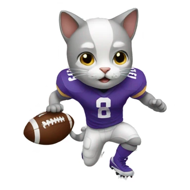 Cat playing football sticker