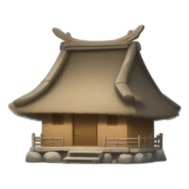 a Chinese-style hut with a thatched roof sticker
