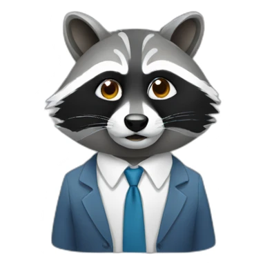 raccoon at office work sticker