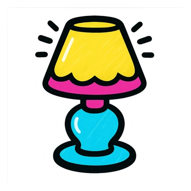 vibrant pop art style neon sign of a lamp sticker