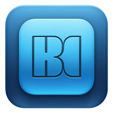 Emoji-style icon of 'DBC' in bold uppercase letters, blue gradient colors, modern and minimal design, tech/gaming aesthetic, transparent background sticker