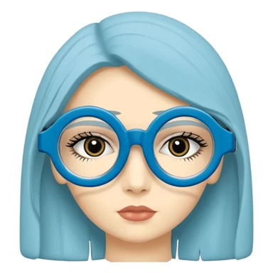 O data cu parul saten ,ochii griji-albastrii ,ochelari și codițe de pisica ..și langa o pisicuță alba pufoasa ,cu ochii verzi și o a doua pisica siameza pufoasa cu capul maro -negru și coada ,restul corpului un maro deschis spre alb  , ochii albaștrii  sticker