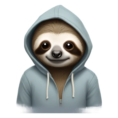 Sloth wearing hoodie  sticker