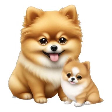 Pomeranian puppy with fat girl sticker