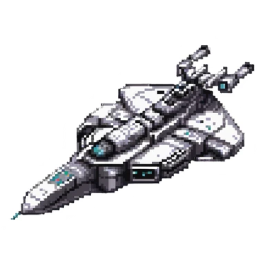battle-worn space cruiser with weapon turrets sticker