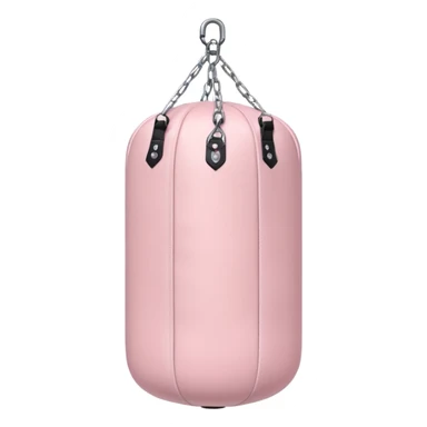 White punching bag with pastel pink details, soft background sticker