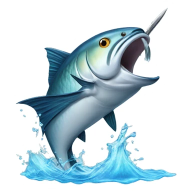 Sword fish making a splash  sticker