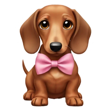 A cute dachshund wearing a bow￼ sticker