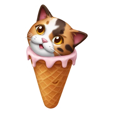 Icecream with calico cat sticker