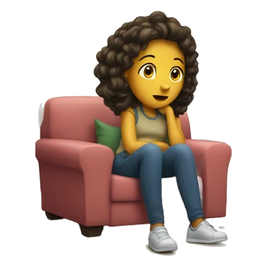 Girl watching tv sticker