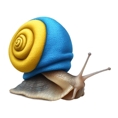 the snail with the blue and yellow hat sticker