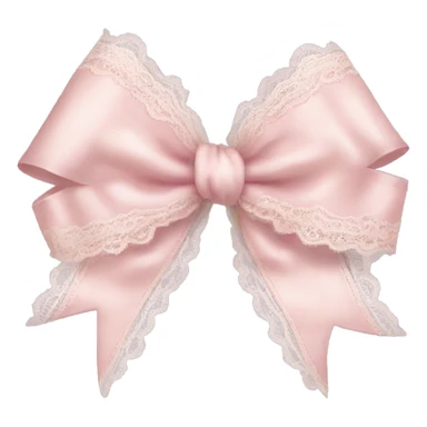 vintage rococo light pink bow with lace and frills sticker
