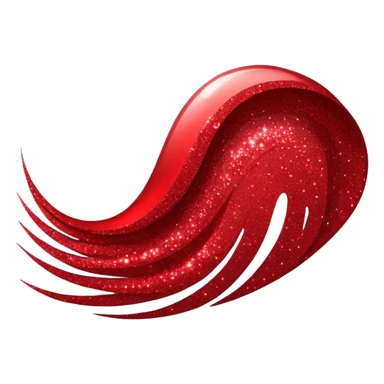 red glitter wave sticker
