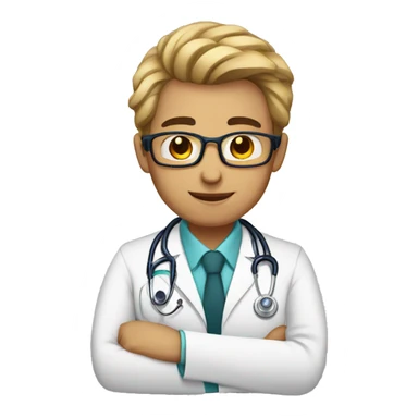 doctor joven sin lentes moreno  sticker
