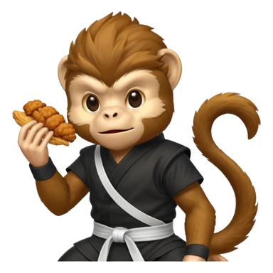 Fried chicken eating a ninja monkey sticker