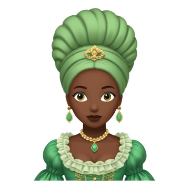 marie Antoinette green fashion dark skinned woman sticker
